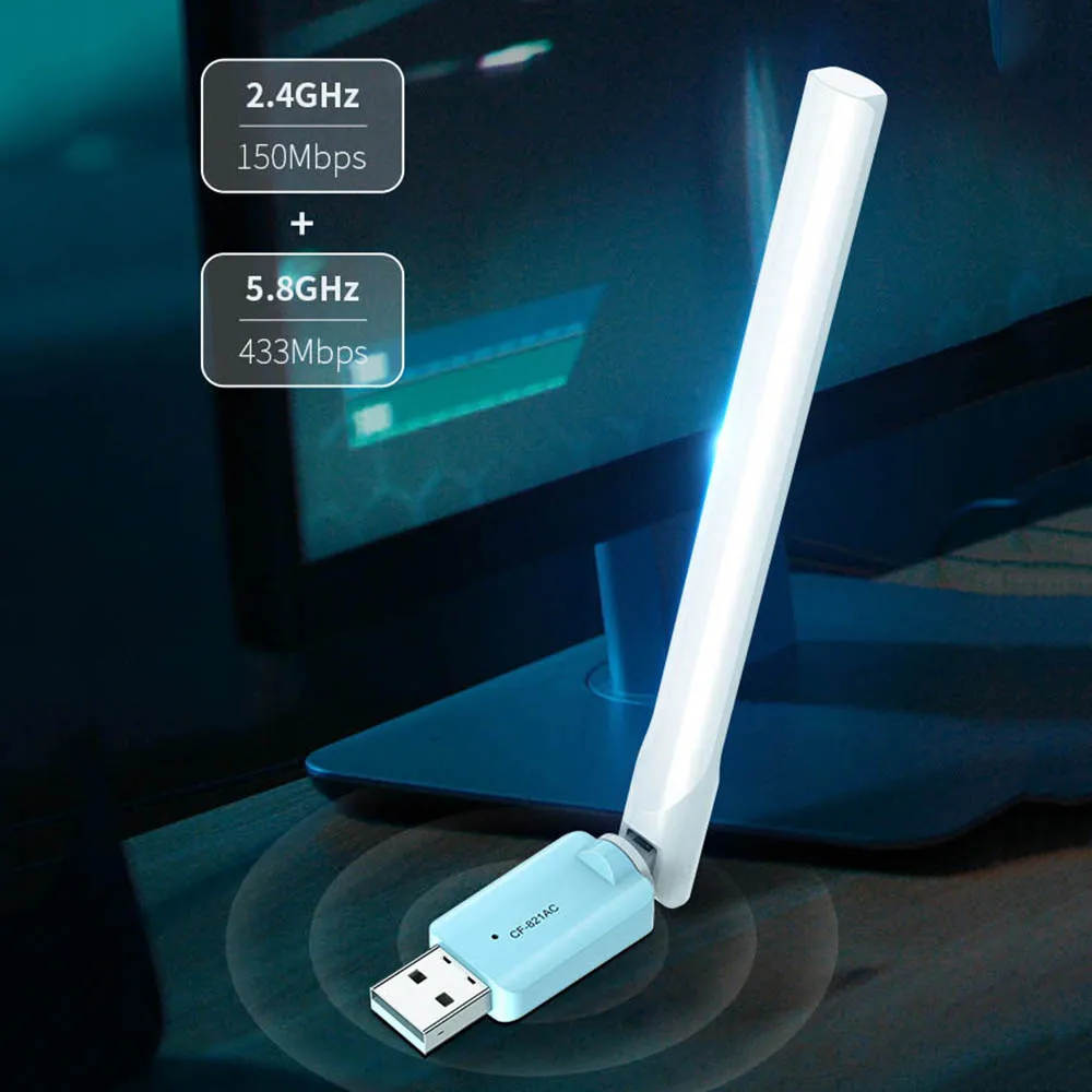 Беспроводная сетевая карта USB 600 Мбит/с двухдиапазонная антенна приемник Wi-Fi с