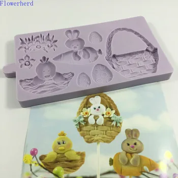 

Easter Cookie Mould Rabbit Duck Fondant Cake Silicone Mold Cake Decorations Cartoon Tools DIY Chocolate Mold Pastry Tools Baking