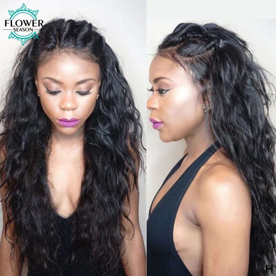 

13x6 Fake Scalp Lace Wig Pre Plucked Lace Front Human Hair Wigs Remy Brazilian Wavy Wigs Bleached Knots for Women FlowerSeason