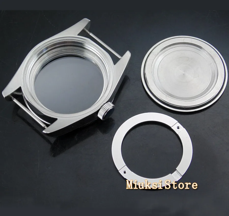 41mm Sapphire glass Blue Bezel watch case fit ETA 2836/2824 Mingzhu 2813 Miyota 82 series movement P360
