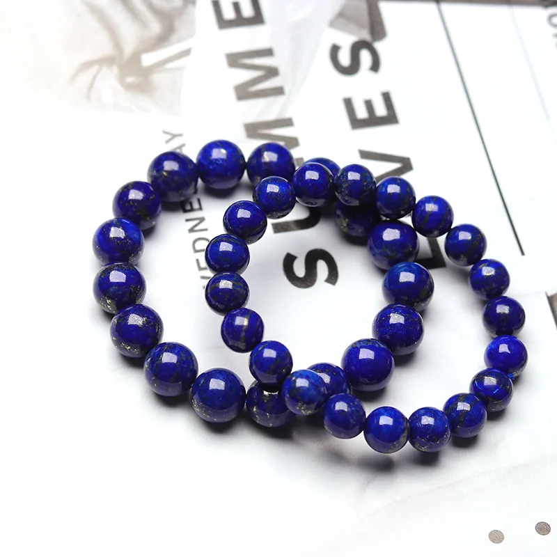 Lapis Lazuli Bracelets Men Natural Healing Energy Lazuli Bracelet Polished 8mm Lazurite Beads Bangle Pulsera Women Jewelry Gift - Image 4