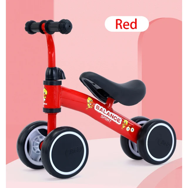ZHENDUO Baby Mini Bike Kids Bicycle with 4 Wheels Balance Pedal Toy Four Wheel Bike for 1-3 Years Kids Gift for Learning Walk 1