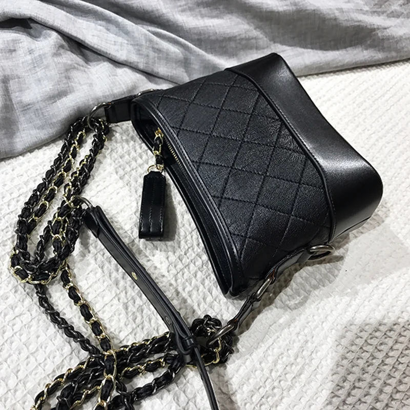 Стеганая сумка мессенджер с цепочкой роскошный брендовый женский саквояж кросс