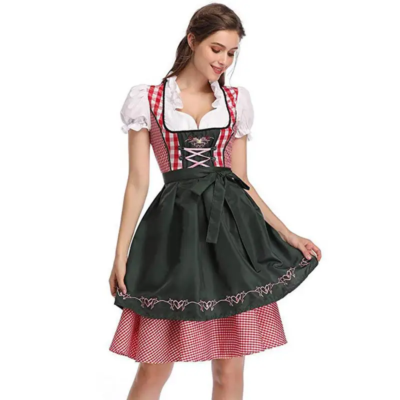 Клетчатое платье Dirndl немецкий байарский окtoерфесте костюм пивной Wench 7479| |