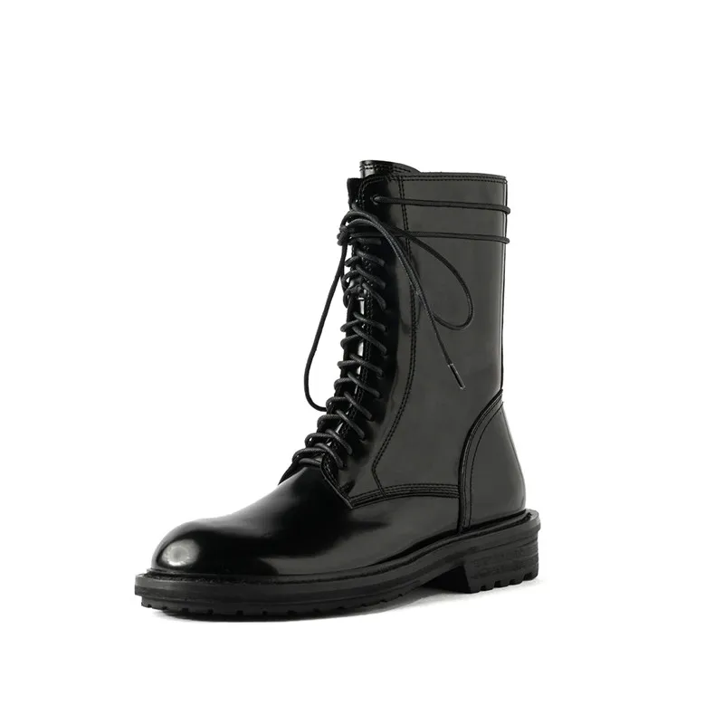 FEDONAS Classic Genuine Leather Female Motorcycle Boots Night Club Shoes Woman High Quality Chunky Heels Women Ankle Boots