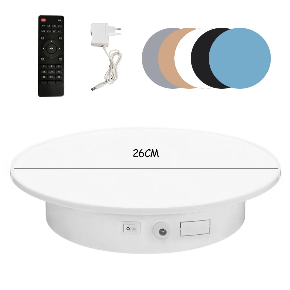 360 Degree Electric Rotating Photography Rotating Turntable Display Stands for Jewelry Product Display 3D Scan Pan with PVC photography turntable