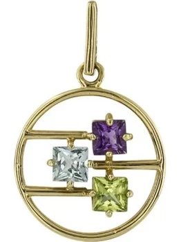 

Aloris pendant with topaz, хризолитом and amethyst in Yellow Gold