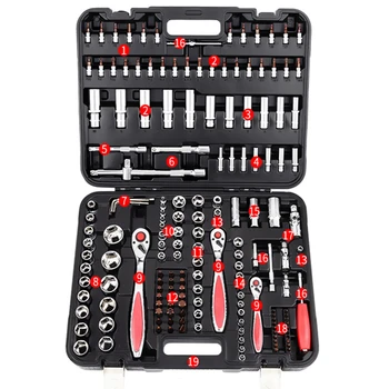 

171 PC Car Repair Tool Set Mechanic Tool Kits Screwdrivers Ratchet Spanner Wrenches Sockets Auto Repair Mixed Tool Combination