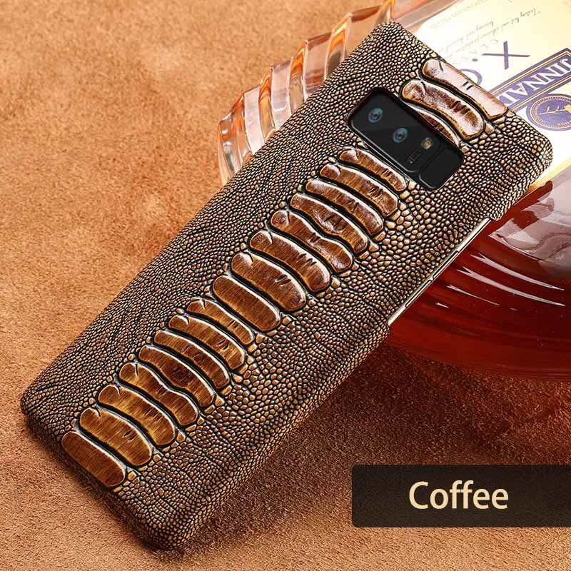 Coffee Воловья кожа чехол для samsung Galaxy S6 S7edge S8 S9 S10 плюс A20 A30 A50 A70 из воловьей кожи для Note 8, 9, 10, A5 A7 A8 J5 чехол - Цвет: Coffee