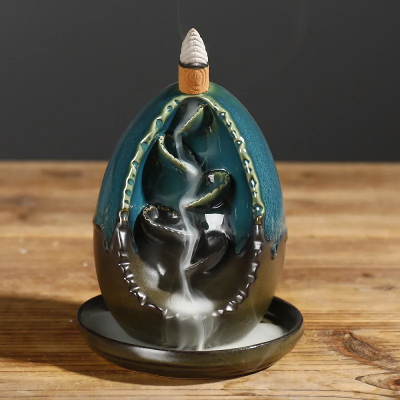 New Creative Ceramic Incense Holder Portable Backflow Censer Aromatherpy Fragrance Incenser Burner Home Crafts Decoration