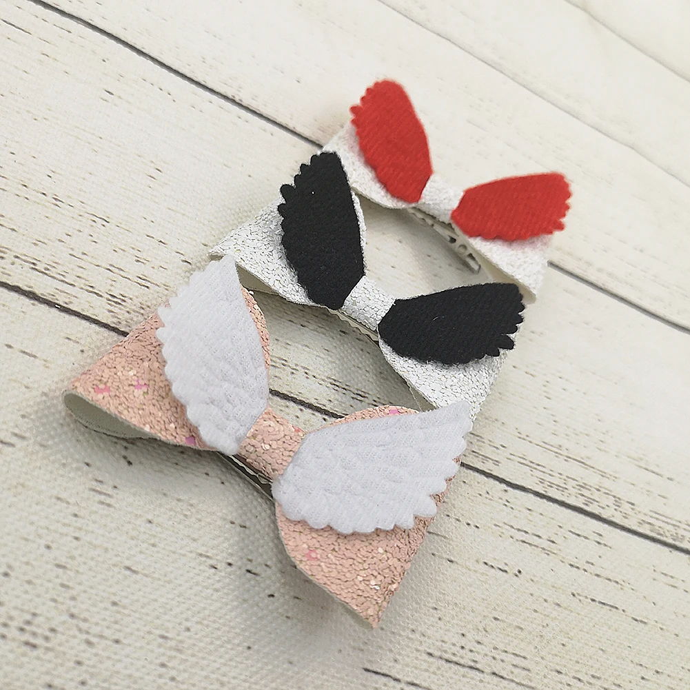 Lovely Glitter Hair Pins Baby Girls Hair Accessories Angel Wing Princess Headdress Korean Barrette Hairpin Cute Kids Hair Clip