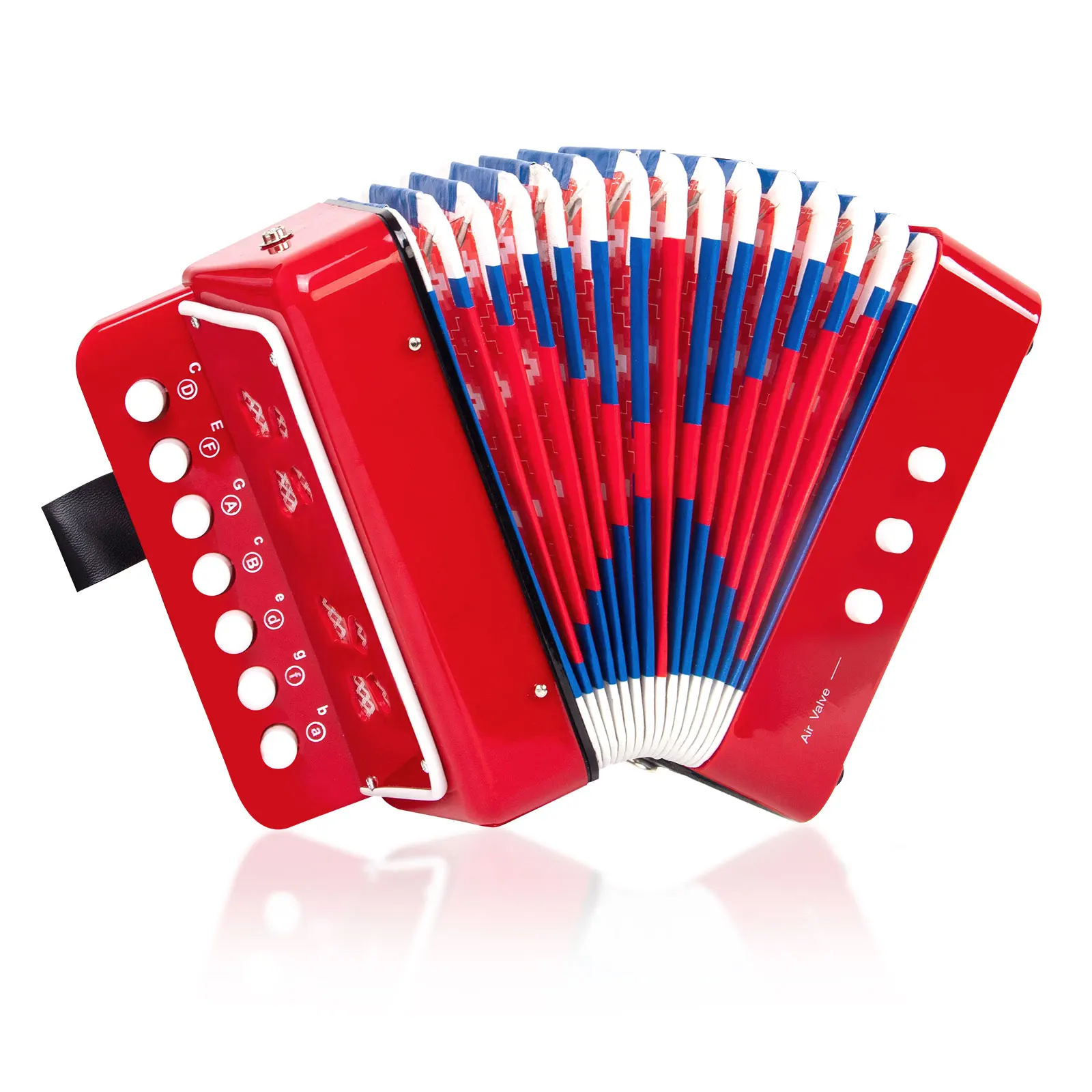 Oypla 7 Keys 2 Bass Childrens Red Toy Accordion Musical Instrument 3628A2P