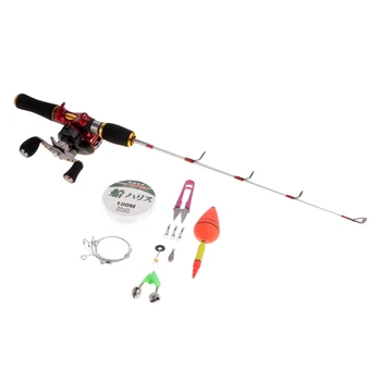 

Ice Fishing Combo Kit With Rod Reel Line Float Scissor Space Bean Hook Bell
