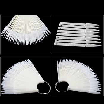 

5 sets Nail Tips Display Practice False Nail Tips Color Palette Practice Long Stiletto Sharp Removable tip Manicure