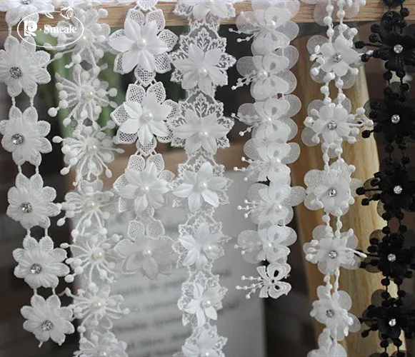 Кружевная отделка из органзы многослойный цветок 3D аксессуары для одежды и