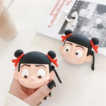 

Funny Cute Nezha Case For Apple Airpods Cover Cartoon Silicone Bluetooth Earphone Case For airpod Headset Case Charging Box Capa