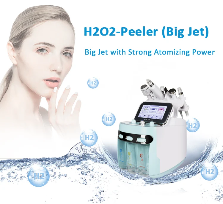 Новые двигатели 6 в 1 пилинг большой насос удаления морщин H2O2 био ролик реактивный салон машина