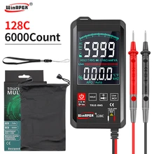  2021 New Multimeter Digital HY128A 128B 128C Pocket Touch Screen Auto Range 6000 Counts AC DC Voltage Ohm Hz NCV True RMS Tester 