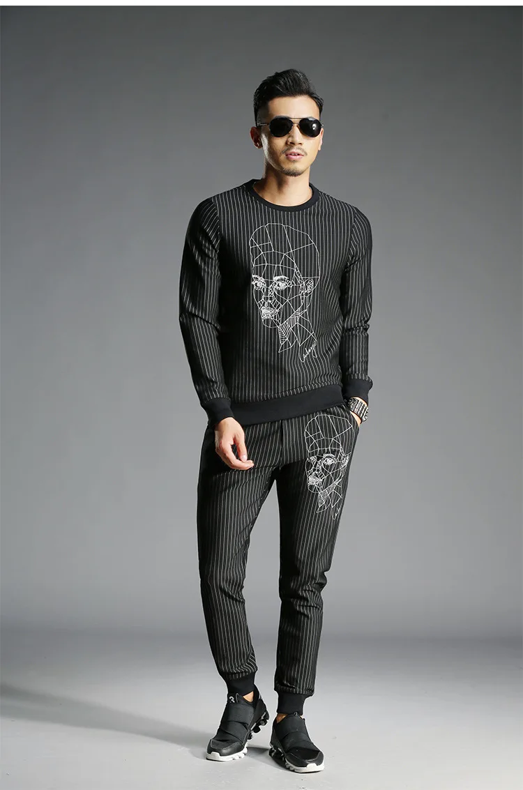 Autumn And Winter Men Trend Slim Fit Pants Trousers Europe And America Embroidered Casual Pants Rome Cotton Nylon 380G/M2 881