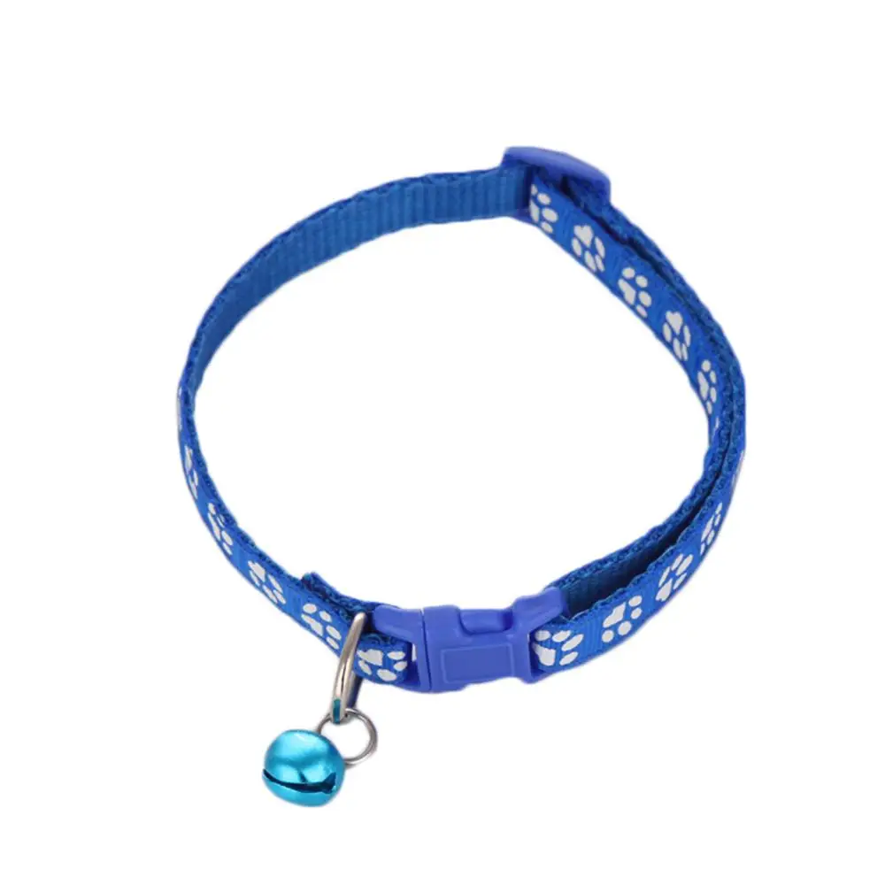 Blue Cat Dog Collar With Bell Camo Camouflage Printed Neck Strap Polyester Adjustable Puppy Animal Dog Leash Safety Dog Supplies - Цвет: Blue