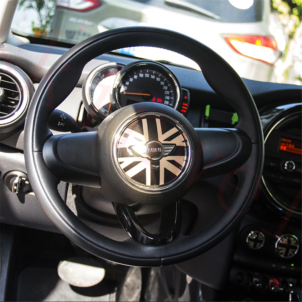 

Steering Wheel Cover Trim Sticker for Mini Cooper F54 F55 F56 F57 F60 X009 Car Decal Assessories Union Jack Interior Decoration