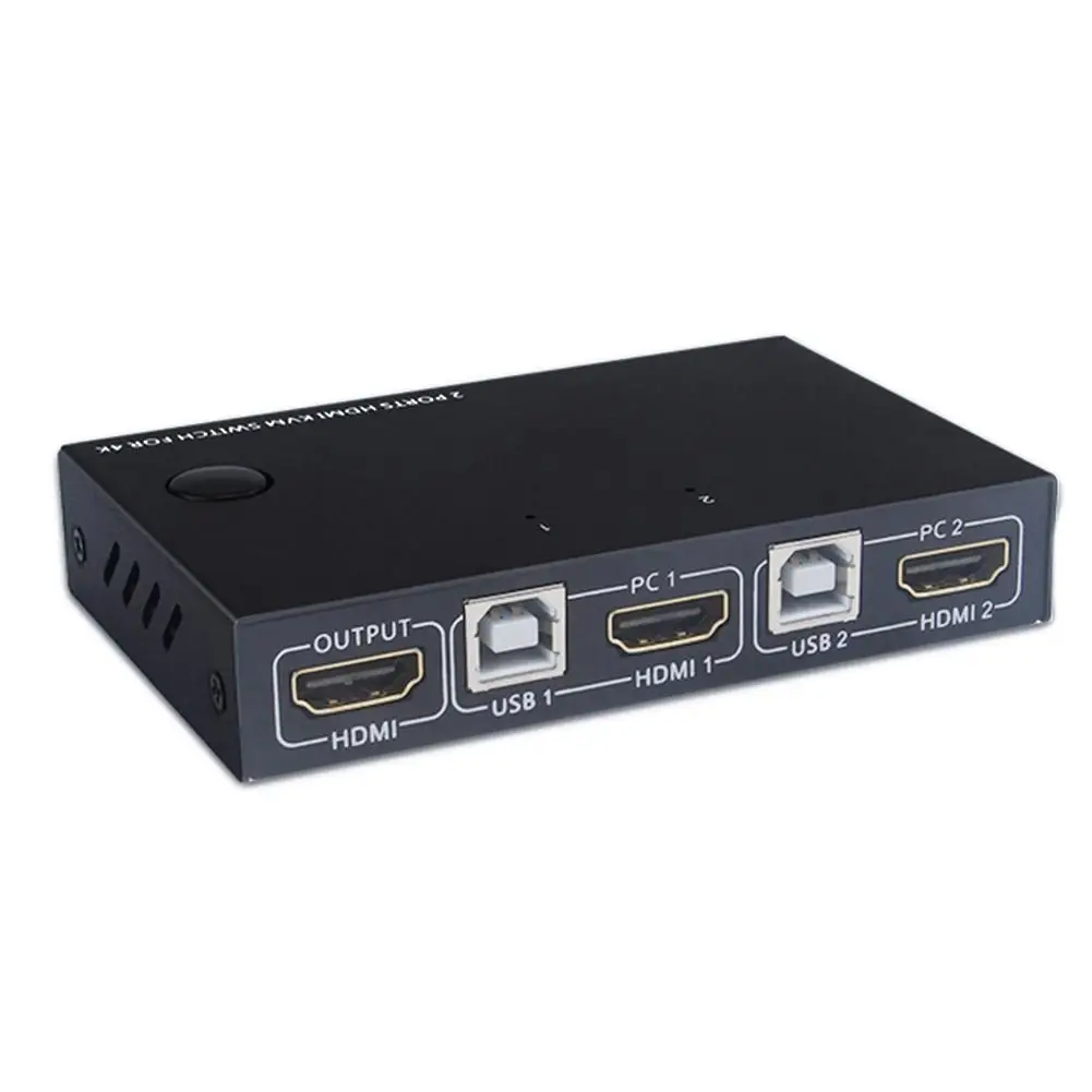 KVM HDMI переключатель USB коммутатор концентратор 4K HDMI коммутатор коробка 2 в 1 коммутатор для ноутбука HDTV Поддержка Windows для Linux для хромированной ОС - Цвет: Black