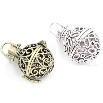 

1pcs 21x32mm Antique Bronze Lockets Filigree Lucky Magic Box Antique Silver Plated Locket Charm Necklace Pendants