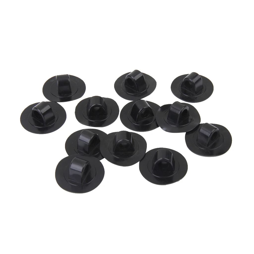 MagiDeal PVC 12Pcs Marine Small Rope Mount Clip Hook Buckle for Boat Kayak Canoe Black Flatable Fishing Rafting Dinghy Yacht