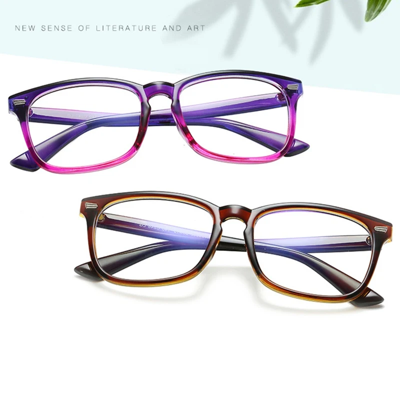 Модные оправы для очков в стиле ретро Ультралегкая оправа для очков зеркальные Мужские и женские с плоскими линзами прозрачные цветные очки