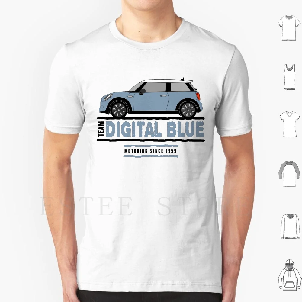 F56 Mini Team Digital Blue T Shirt Diy Big Size 100% Cotton F56 Mini Cooper Digital Blue Blue Racing Motoring Motor R56
