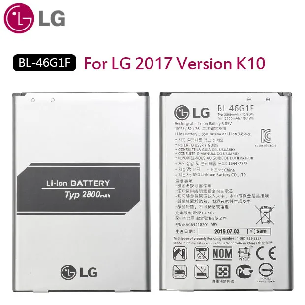 BL-46G1F For LG K10 LG BL-45A1H Замена телефон Батарея для LG K10 LTE F670L F670K F670S F670 Q10 K420N K10 BL-46G1F Ёмкость 2220 мА-ч - Цвет: BL-46G1F For LG K10