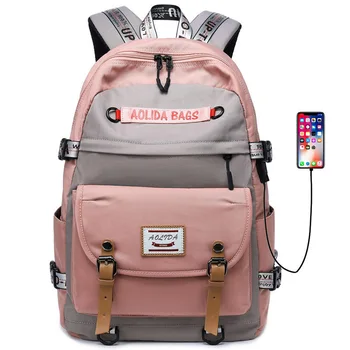 

Women Usb Laptop Bag School Bags for Girls Teenagers Backpack Bookbags 2020 Large Capacity Middle High College Teen Schoolbag