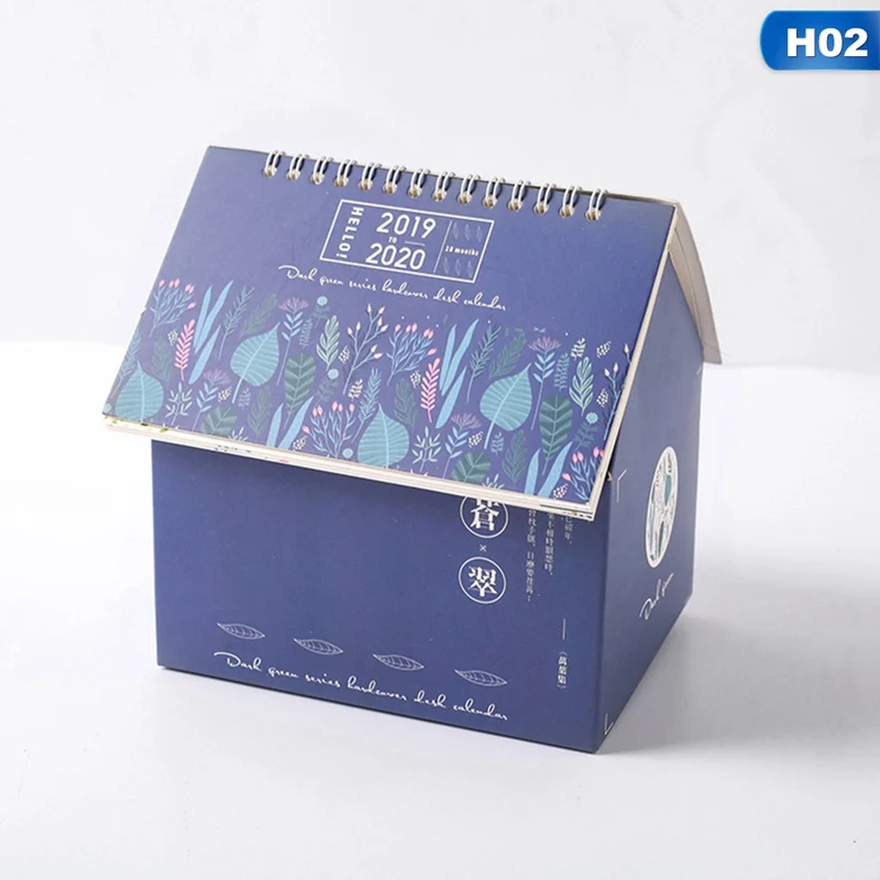 Милый дом звездное небо настольная бумага календарь коробка для хранения двойной ежедневный планировщик стол планировщик годовой Органайзер дня - Цвет: 2