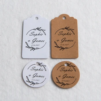 

wedding decoration Personalized print kraft hang tags with custom logo Name custom handmade retro label DIY graffiti word card