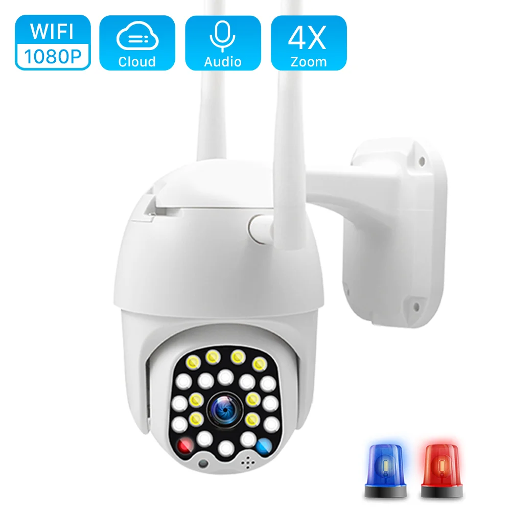  1080P Cloud Wifi PTZ Camera Waterproof 2MP Full Color Auto Tracking CCTV Security IP Camera 4X Digi - 4000250077205