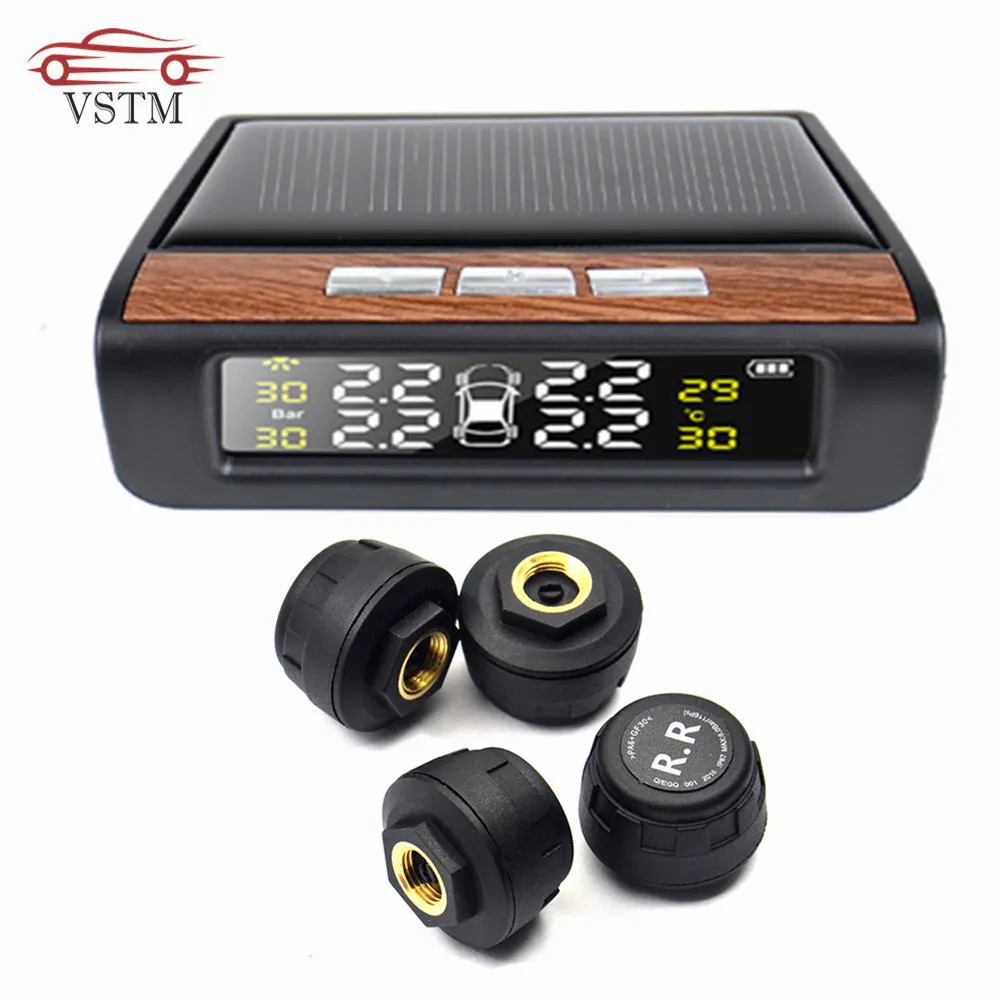 Новинка, D68 TPMS система контроля давления в шинах, автомобильная система мониторинга солнечной энергии, цифровой дисплей, автомобильная система охранной сигнализации в шинах, 4 датчика