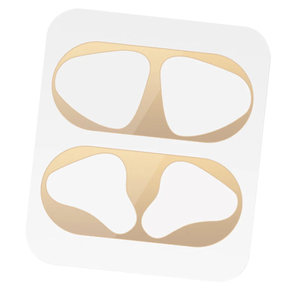 Защита от пыли для Apple AirPod Защитная Наклейка для Airpods Airpod Air Pods чехол для наушников оболочка наклейка - Цвет: Luxury Gold 0.04mm