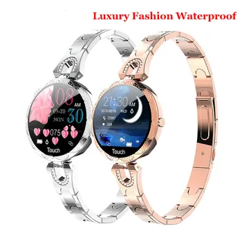 

Fashion Ladies Smart Watch Luxury Women Bluetooth Wristband Waterproof Blood Pressure Fitness Tracker Bracelet Crystal Watch