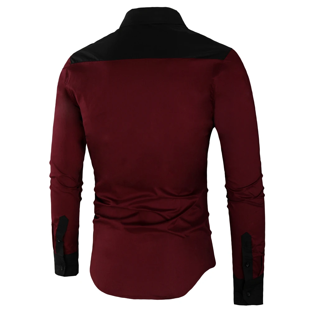 Мужская Повседневная рубашка Slim Fit Мужская Повседневная рубашка на пуговицах с длинным рукавом официальные сорочки мужская одежда Camisa