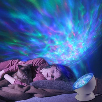 

T20 Ocean Wave Projector 12 LED Remote Control 7 Color TFCeiling Mood Lamp with Bulit-in Speaker Music Player Night Light