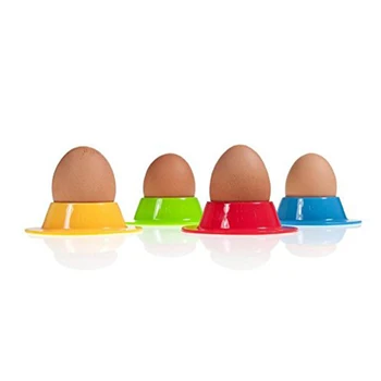 

New 4 Pcs Silicone Egg Cups In Modern Design Holders Set Serving Kitchen Boiled Eggs Breakfast(Random Color)