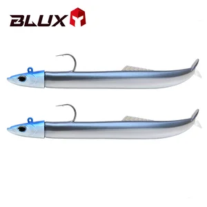 Мягкая рыболовная приманка BLUX FLASH SAND EEL, 14 г/27 г, джиг-головка с крючком, искусственная морская рыболовная приманка для окуня, Снасть