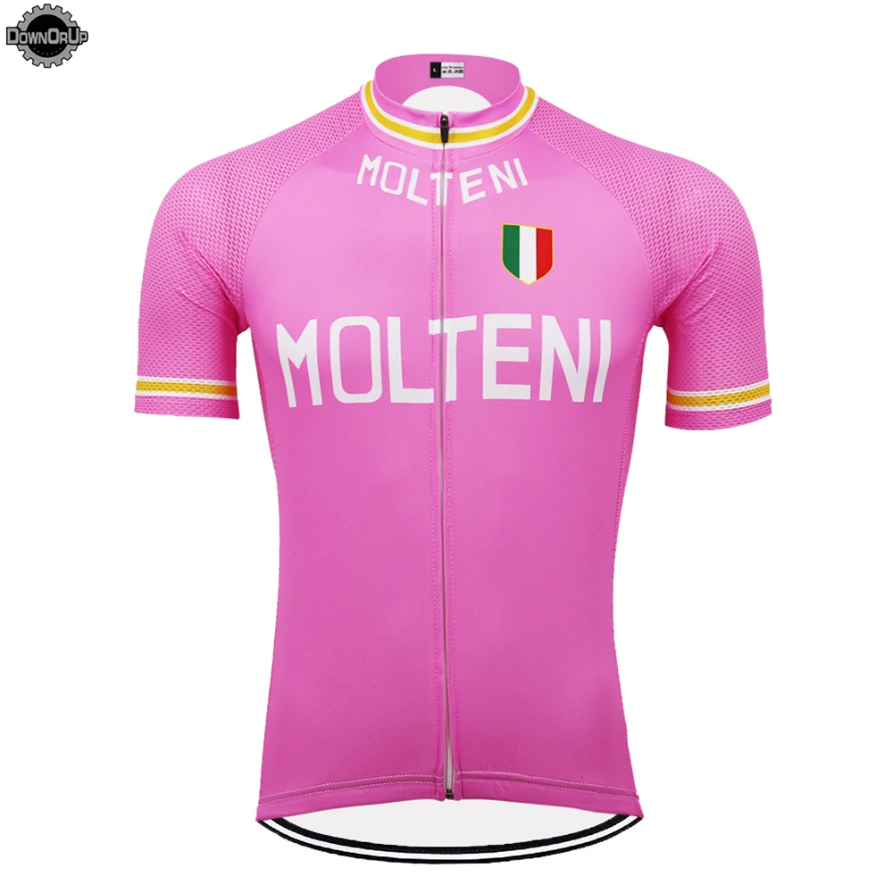 

Italy MOLTENI Cycling jersey 2019 ropa ciclismo bike jersey pink short sleeve pro team bicycle clothes maillot ciclismo