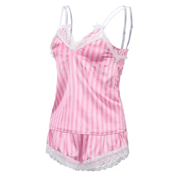 

S-XXL Silk Pajamas Sexy Satin Lingerie Lace Shorts Set Women Underwear Sleepwear Bra Tops+Briefs 2020 Short pijama mujer D