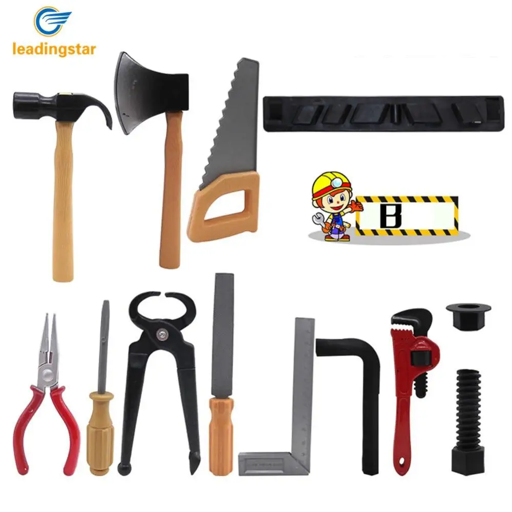 

Plastic Building Tools Set Children Role-playing Construction Worker Suit for Boys and girls Random Delivery