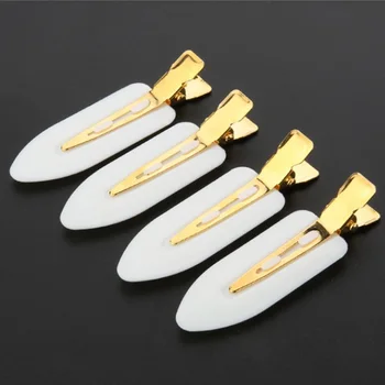 Billige 4 Stücke Geschenk Barrettes Fashion Pony Salon Styling Make-Up Clip Keine Bend Falte Nahtlose Haarspange Blätter Form Friseur Werkzeug