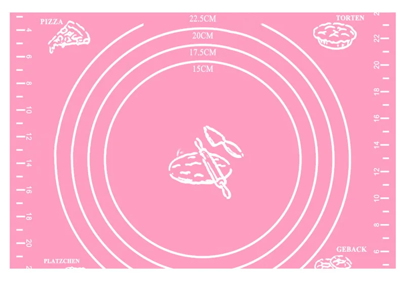 Силиконовая форма для выпечки со шкалой, нескользящая раскатка теста, формы для выпечки, Кондитерская печь, вкладыш для разминания, двойной коврик для кухни, принадлежности 26*29 см