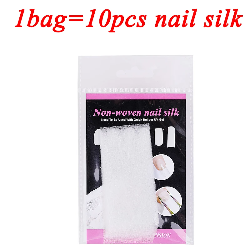 Nail Builder Gel kits with 10pcs Nail Fiberglass, Nail Tips Extension Fiber Kit nail form Manicure nail art accessories TSLM1 - Color: as shown