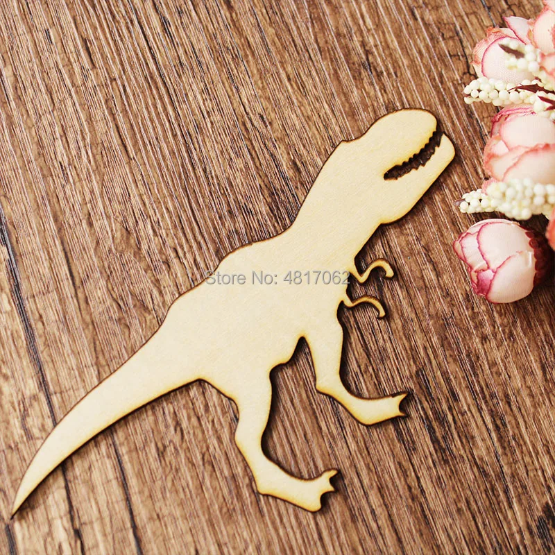 Wood Cutout Shapes Trex Shape Dinosaurs Multiple Sizes Laser Cut
