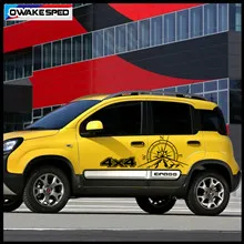 For Fiat Panda 4X4 Cross Off Road Styling Sticker Compass Mountain Graphics Body Sticker Car Door Side Decor Vinyl Decal (5)_副本
